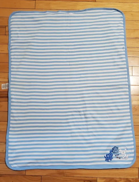 Koala Baby Blue White Striped Blanket Dogs Puppies Embroidered Reversible Lovey