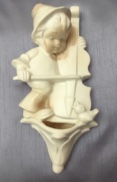 Delightful Early ‘Goebel’ Wall Plaque/Pocket. ‘Boy Playing Violin’