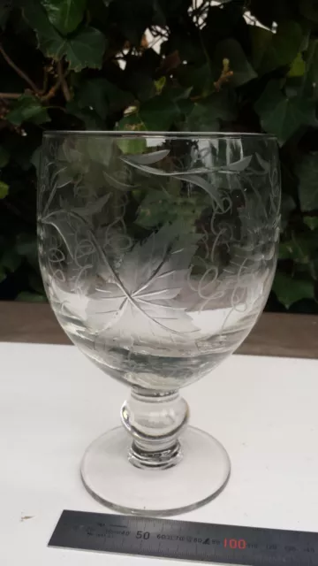 GRAND VERRE SUR pied rince raisin en cristal à décor de vigne EUR 25,00 - PicClick  FR