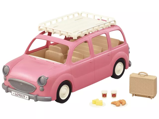 EPOCH Sylvanian Families PINK PICNIC WAGON V-06 Calico Critters Plastic NEW
