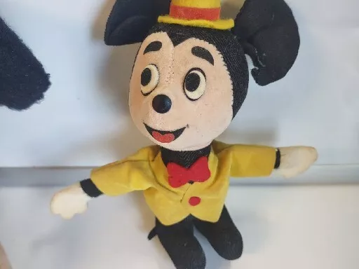 Vintage 1966 Walt Disney Productions Mickey Mouse Plush Doll Woolkin  Japan