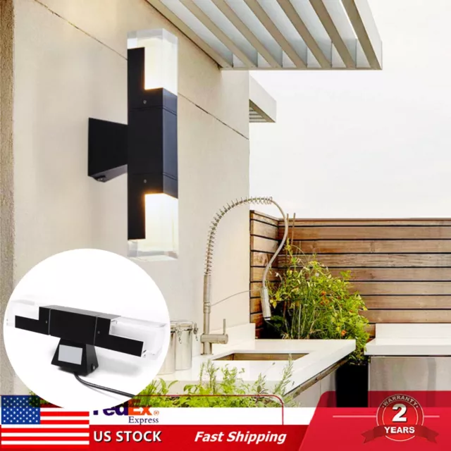 Moderna lámpara de pared LED exterior cubo de luz de doble cabeza aplique de pared luces de porche