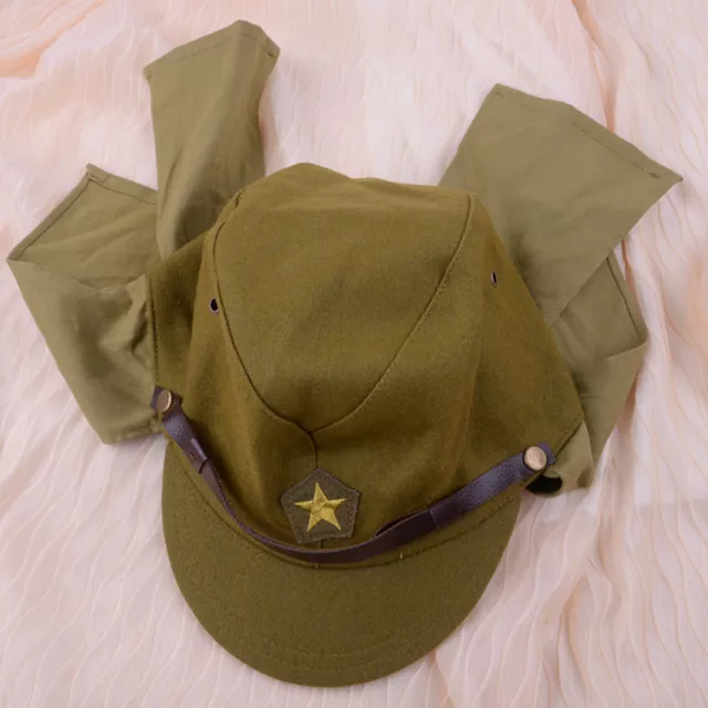 WWII Japanese Army Soldier Field Hat  Neck Flap Woolen Cloth Cap