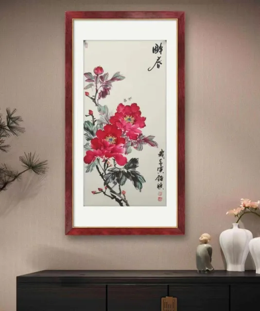 handmade chinese painting on paper :醉春