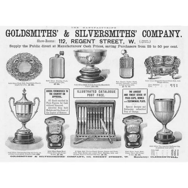GOLDSMITHS & SILVERSMITHS CO Victorian Advertisement 1891