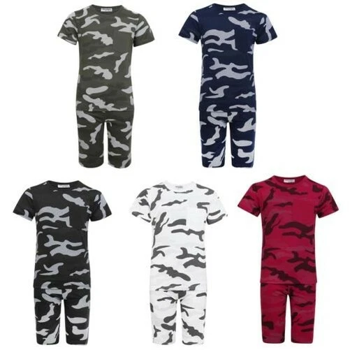 Bambini 2 Pezzi T-Shirt & Set Pantaloncini Mimetico Pois Stampa Ragazze Top