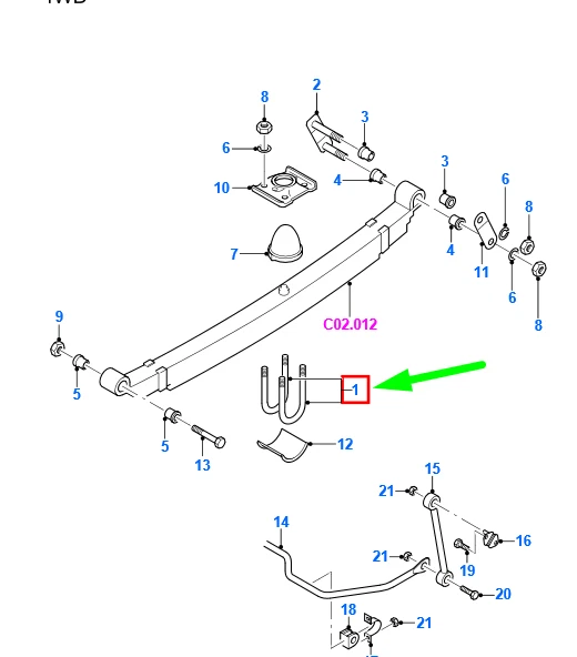 FORD RANGER MK3 Rear Suspension Leaf Spring UBolt 1454955 NEW GENUINE