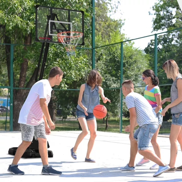 SPORTNOW Canestro Basket in Acciaio Regolabile in Altezza e con Ruote 2