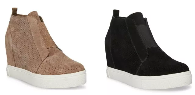 Steve Madden Wedge Sneaker, Heel Sneaker Shoes Side Zipper *CHOOSE SIZE AND COLO