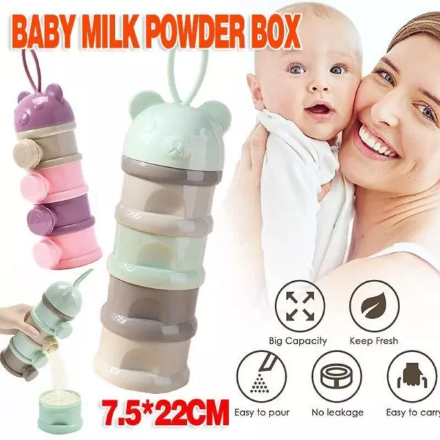 4 Layers Baby Milk Powder Feeding Case Box Formula Dispenser Food Container AU