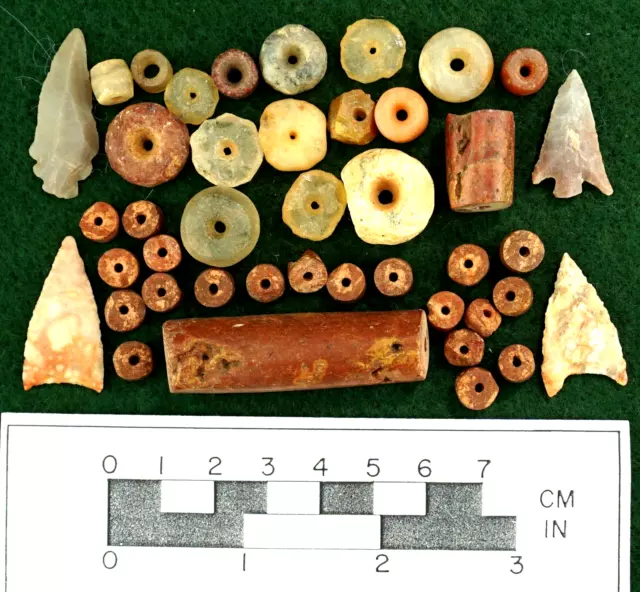 Awesome Group of Arrowheads and Beads * Saharan Neolithic * Authentic *