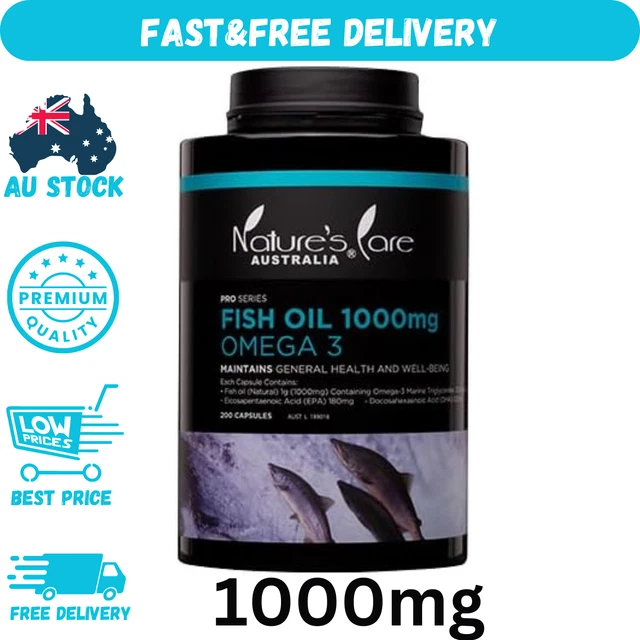 Pro Omega 3 1000 mg Fish Oil Omega 3 Caps Eye Brain Joint Health 200 | NEW