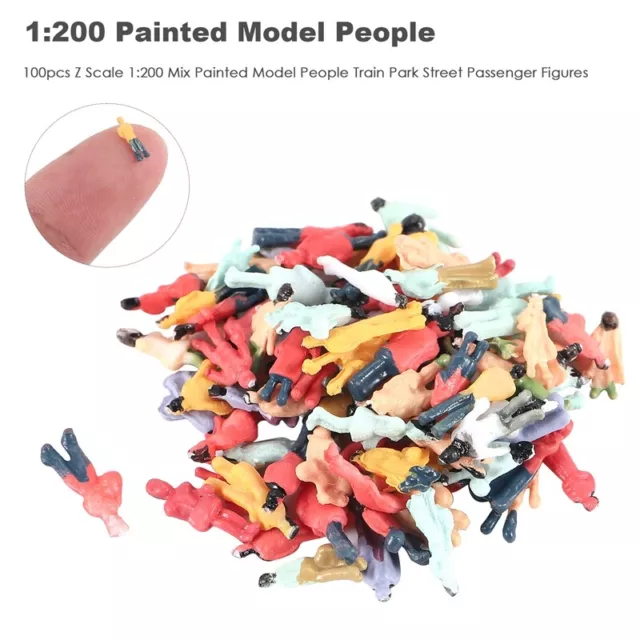 100 Stueck Z Massstab 1 : 200 Mischung Zug Modell Figuren Passagiere L3H34455