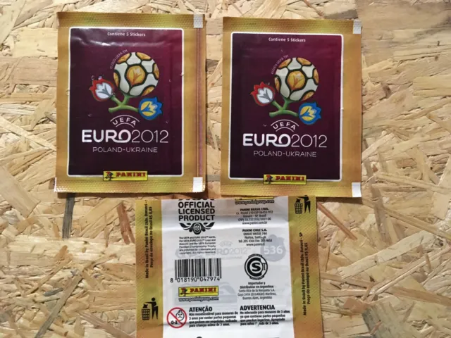 RARE !!  2 Pochettes  PANINI  EURO 2012" erreur impression devant