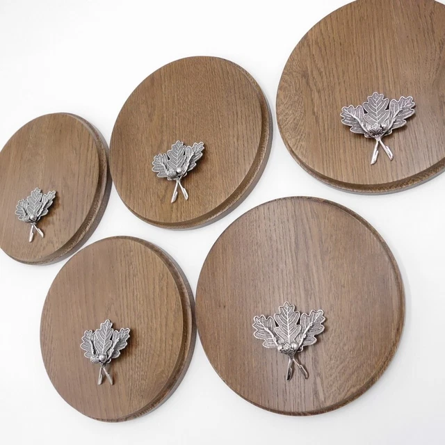 5x Placa de Jabalí Tablero Keiler Redondo Braun Af 19cm 5 Hoja Roble Portada 4 3