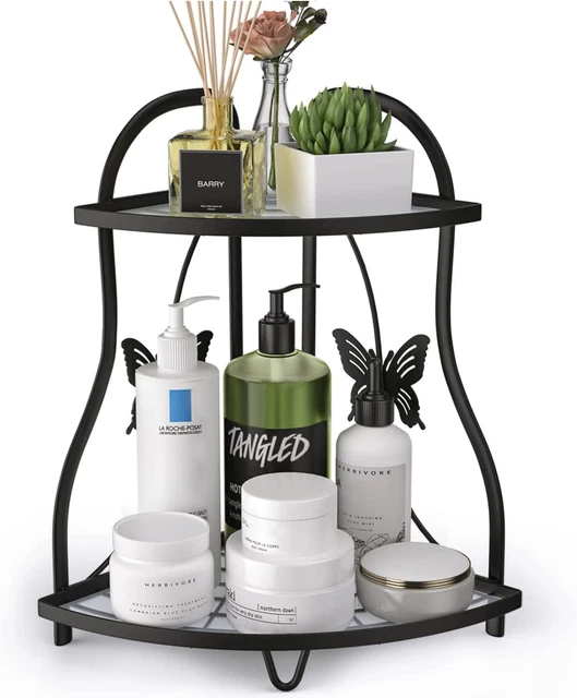 2 TIER CORNER Bathroom Sink Organizer Countertop Shelves,Vanity