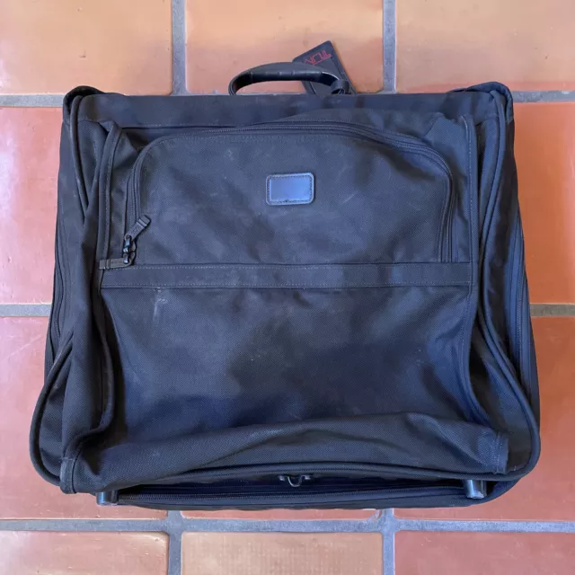 Tumi Alpha 2 Wheeled Large 25" Rolling Black Garment Travel Luggage Bag EUC