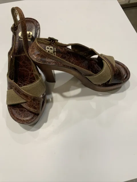 Gianni Bini Fenix Platform Pumps Size 8 Brown Leather ,Peep Toe alligator, Shoes