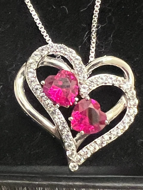 PRIME ART AND Jewel PAJ Signed 925 Silver With Red Stone Heart