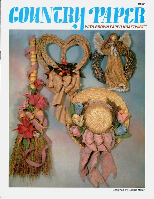 País Papel Con Marrón Kraftwist Coronas Vintage Manualidades Patrón Folleto