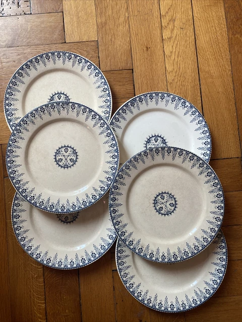 Sarreguemines Digoin ALGER 6 assiettes À Dessert - Terre de Fer  faïence