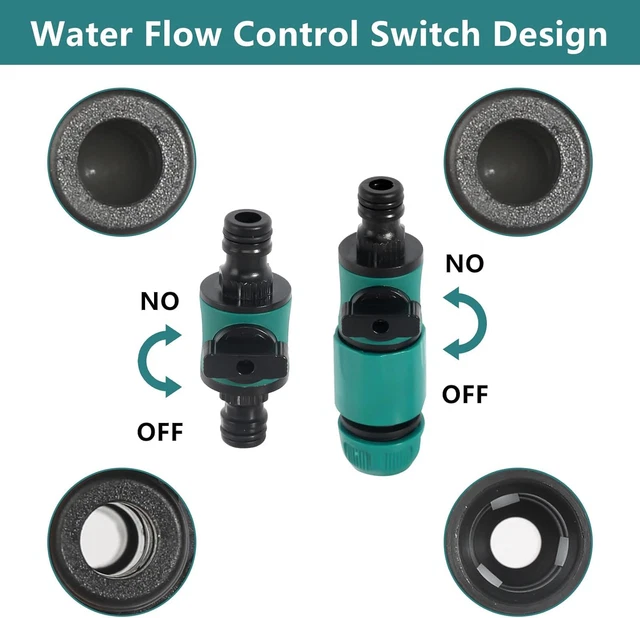 Gartenschlauch Kupplung Set - 3-tlg. Schnellkupplungen Mit Durchflussregler Für 1/2 Zoll Schläuche