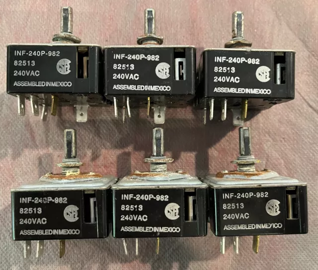 PARTS: Six (6) Dacor ECC46 C ECC36 Electric Cooktop Infinite Switches 82513 240v