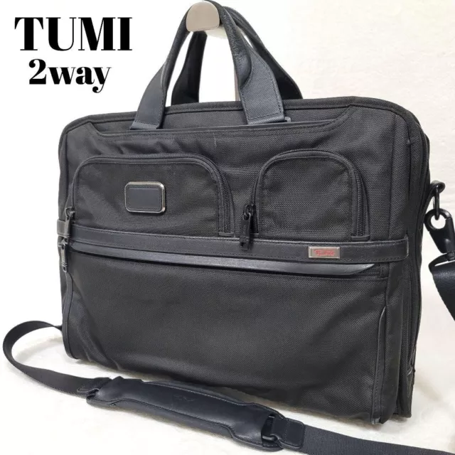 TUMI Alpha 3 Expandable Organizer Laptop Brief Business Bag Black 2603114D3 Used