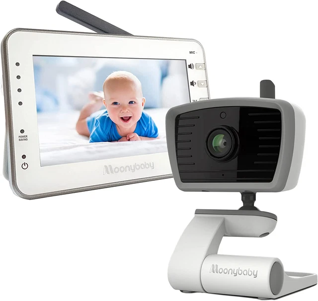 Monitor para bebé Moonybaby sin Wifi con 12 horas de duración de la batería, 1000 pies de largo alcance
