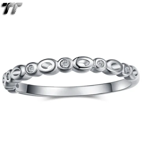 TT 2.5mm 18K White Gold GP Anniversary Wedding Band Ring Size 7-10 (RF109)