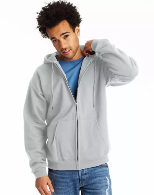 Men's Full Zip Hoodie Hanes Ultimate Sweatshirt Cotton Heavyweight Fleece Warm