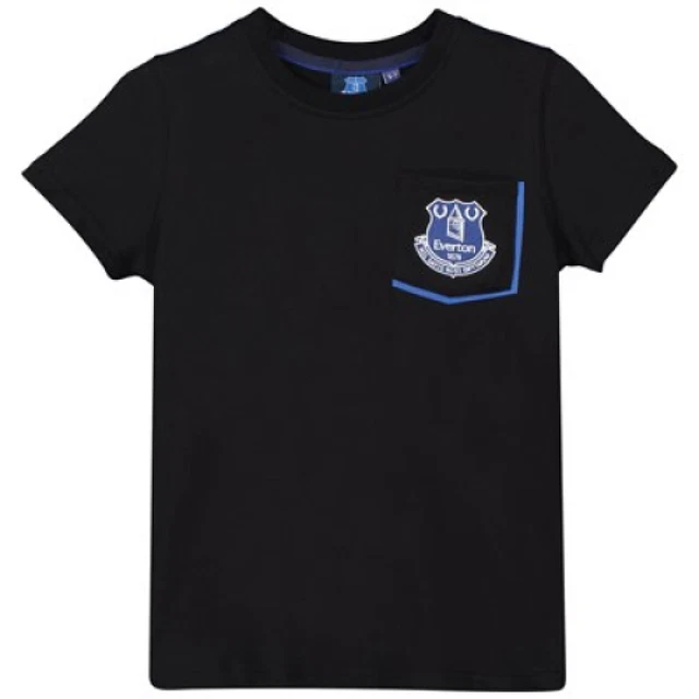 T-shirt Everton Football bambino (taglia 6-7y) Core Club Stemma Tascabile - Nuova