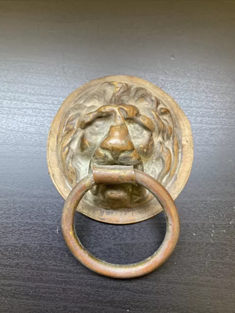 vintage brass lion head door knocker