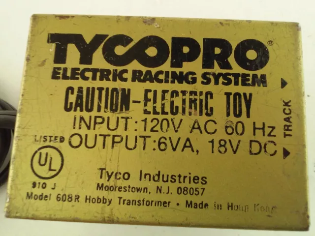 Tyco Pro Electric Racing System Transformer Model 608R 18VDC 6VA   608R 608R