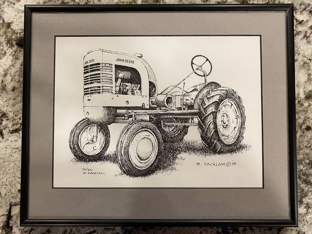 John Deere LA Tractor Pen & Ink Picture by B Facklam 8 x 10