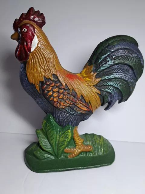 Vintage Cast Iron Rooster Door Stop