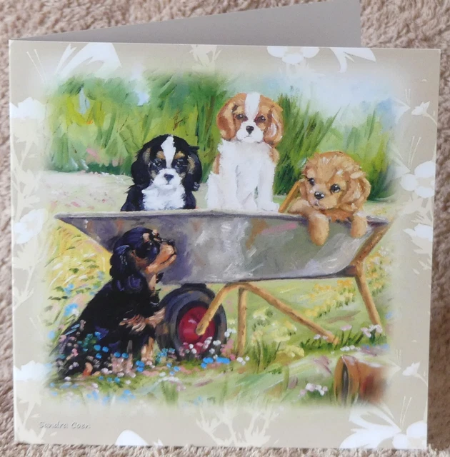 Cavalier King Charles Spaniel Dog Greeting Card 14 Sandra Coen Artist