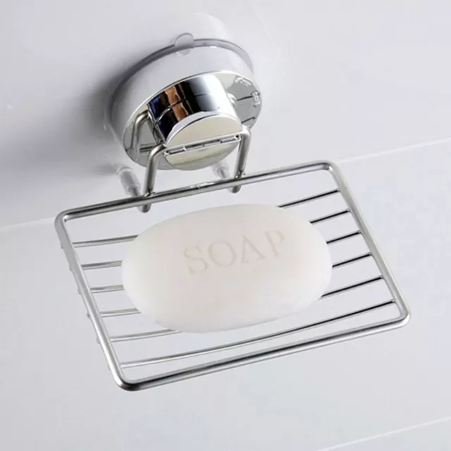 Strong Suction Bathroom Shower Chrome Accessory Soap Dish Holder Refined Fashion 3