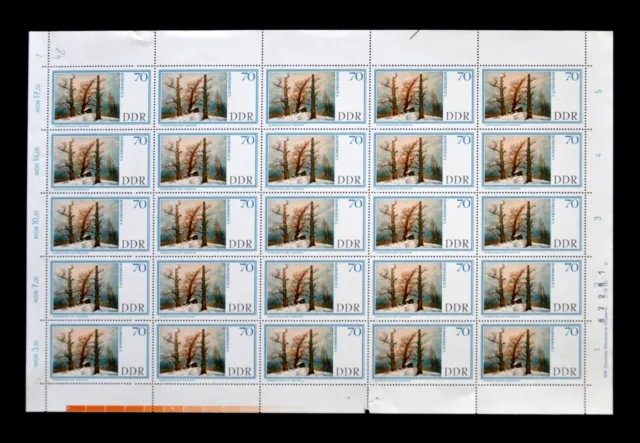 DDR Briefmarken Bogen Mi 1267 postfrisch Gemäldegalerie Dresden C. D. Friedrich