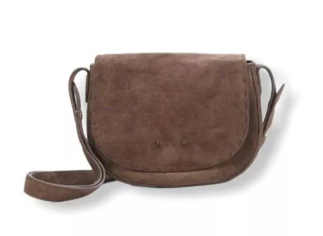 Elizabeth and James Zoe Suede Leather Crossbody Brown Small Bag