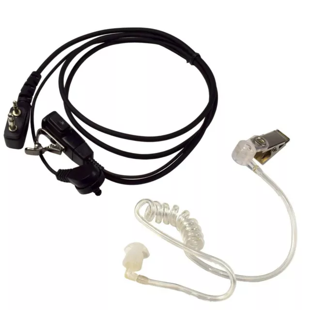 Hands Free Headset with Acoustic Tube Earpiece & PTT Mic for ICOM Radio Devices