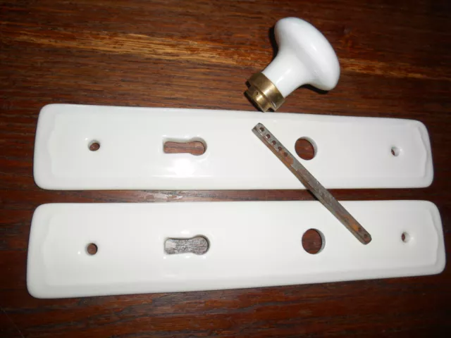 Plaques et poignée blanches de propreté en porcelaine de Limoges carré de 6 mm