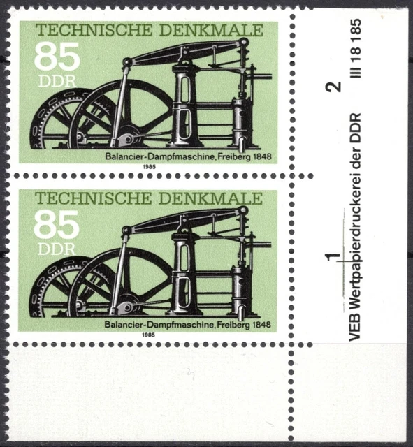 DDR 1985 Mi.Nr. 2958 ** postfrisch Eckrand mit DV Druckvermerk