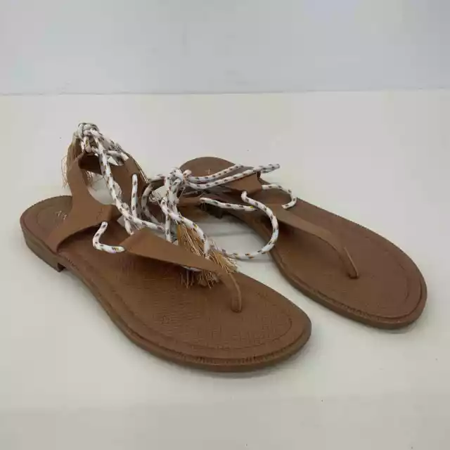 Nine West Brown Strappy Thong Sandal - Women's Size 11