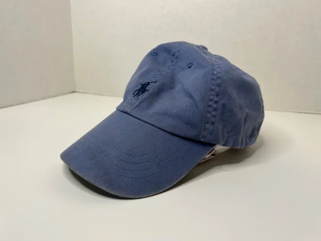 Vintage Polo Ralph Lauren Hat Horse Hat 1990’s Blue Horse Strap Back Spell Out