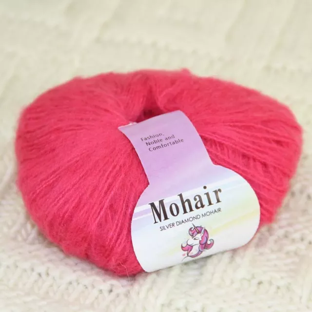 Sale 4BallsX25gr Fluffy Soft Mohair Lace Shawl Rugs Hand Knit Crocheting  Yarn 57