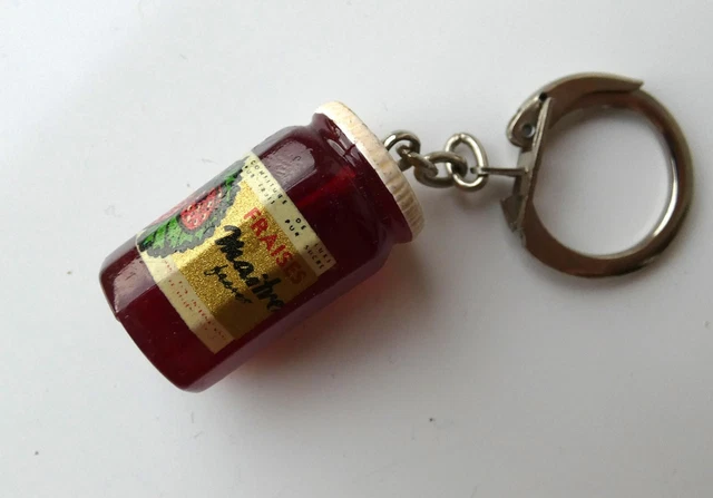 ANCIEN RARE PORTE clé Pot de Confiture Maître Fraises 3D Années 60. EUR ...