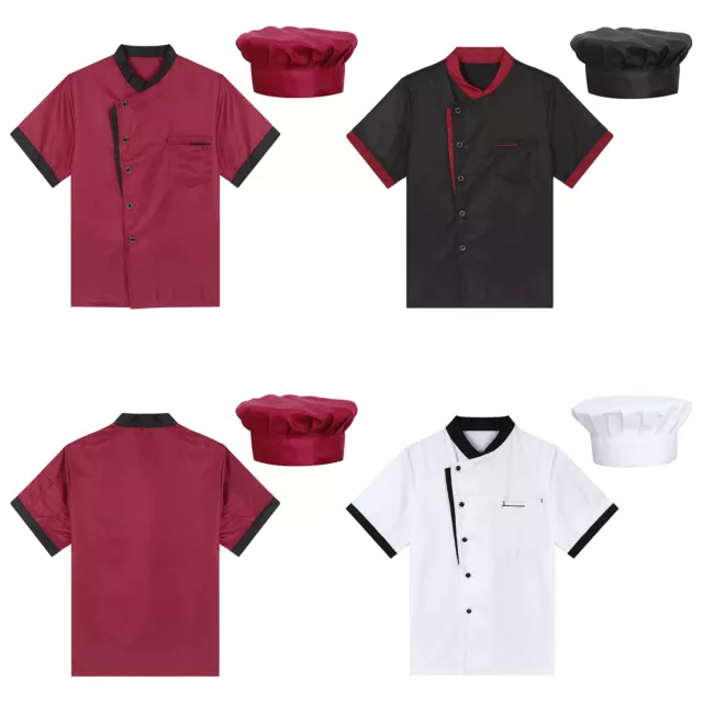 Unisex Outfit Kantine Set Knopf Uniform Chef Arbeitskleidung Hotel Wettbewerb