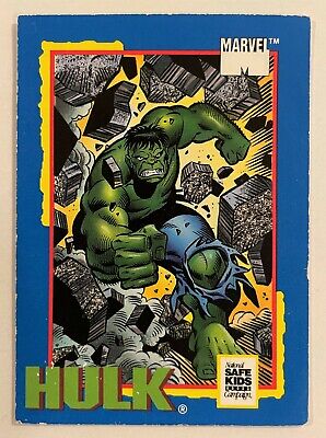 1991 Impel Marvel Trading Card Treats National Safe Kids Campaign Hulk Card