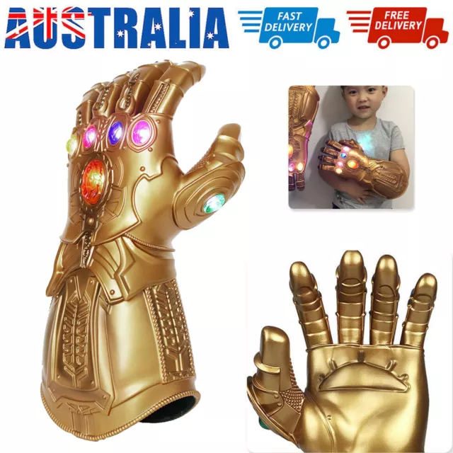 Kids Avengers Infinity War Gauntlet LED Light Thanos Glove Cosplay Props Gift AU